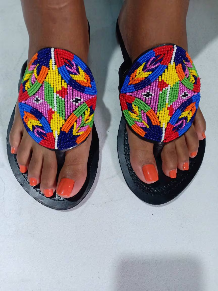 ON Sale:Beaded Sandals/Sandals Women Leather/African Beaded Sandals/Sandals Women/Leather Sandals Women/Summer Sandals/Mothers Day Gift.