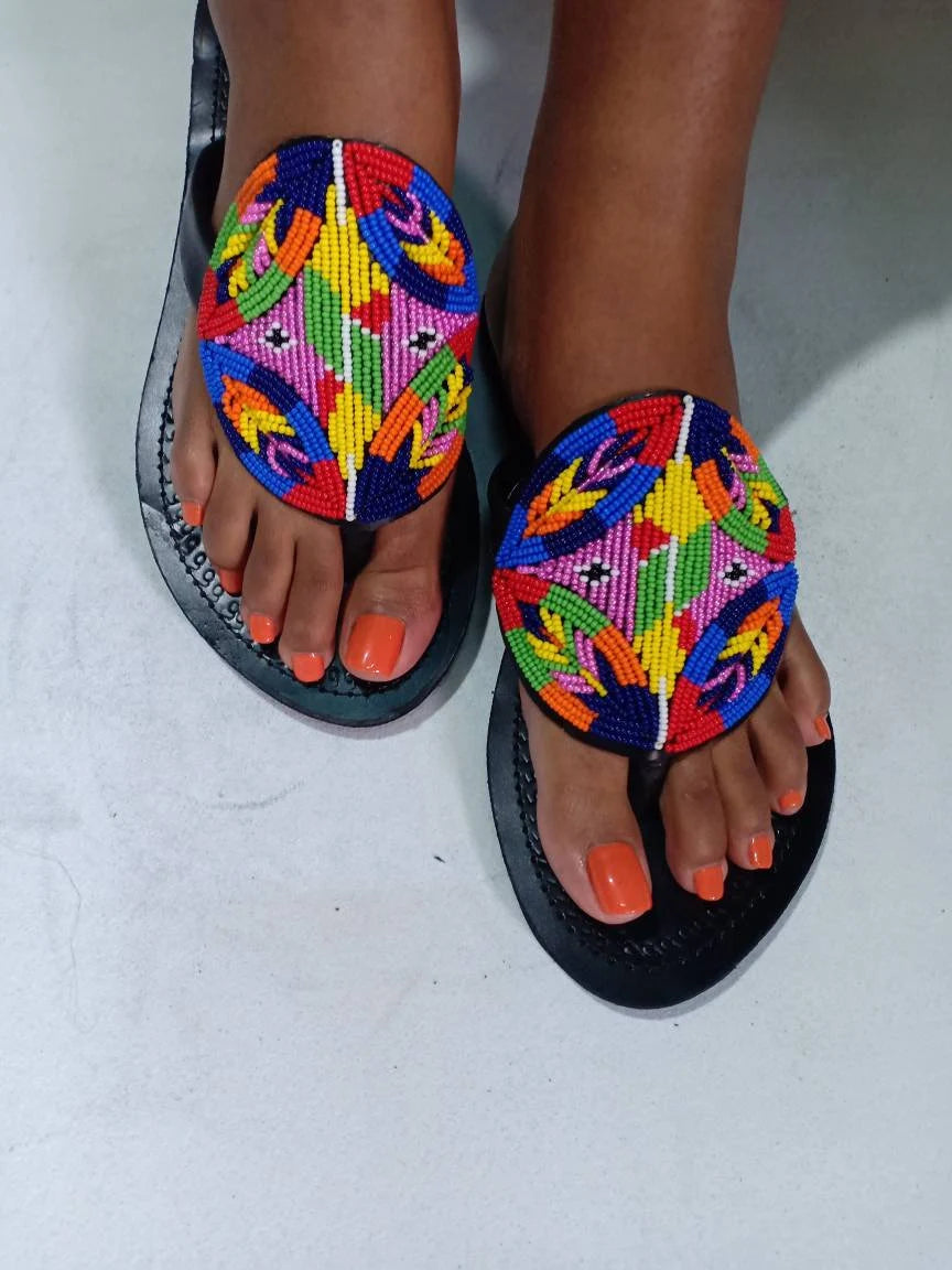 ON Sale:Beaded Sandals/Sandals Women Leather/African Beaded Sandals/Sandals Women/Leather Sandals Women/Summer Sandals/Mothers Day Gift.